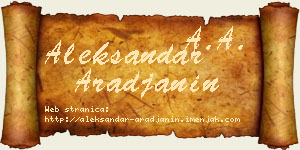 Aleksandar Arađanin vizit kartica